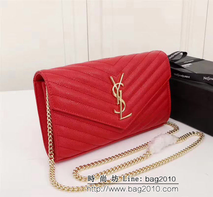 YSL聖羅蘭 爆款 魚子醬牛皮鏈條小包 可當手包用 26801 YAS1389